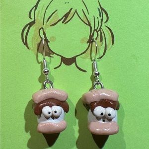 Handmade Polymer Clay earrings - s’mores